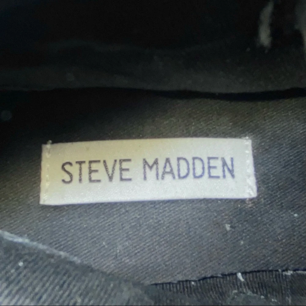 Steve Madden Catch Black Genuine Suede Leather Hidden Wedge Sneaker Bootie 6.5 M - Picture 10 of 11